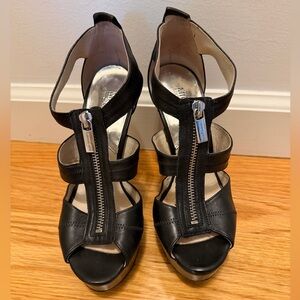 Michael Kors Black Peep-Toe Heels